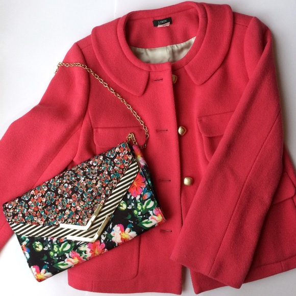J. Crew Jackets & Blazers - J. Crew Hot Pink Pique Andrea Jacket Peter Pan